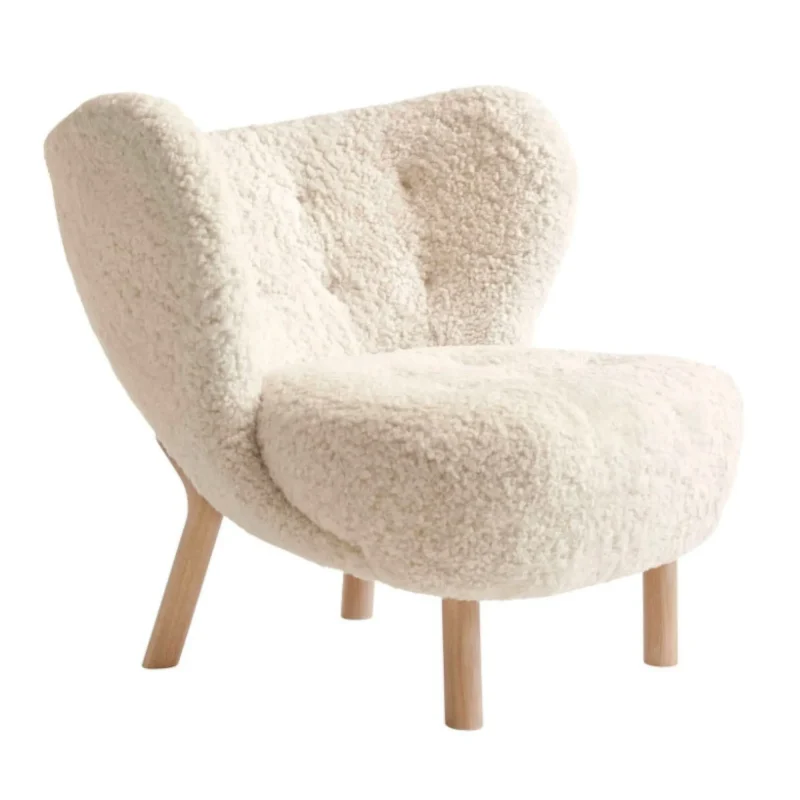 tradition vb1 little petra moonlight sheepskin lounge chair white oak