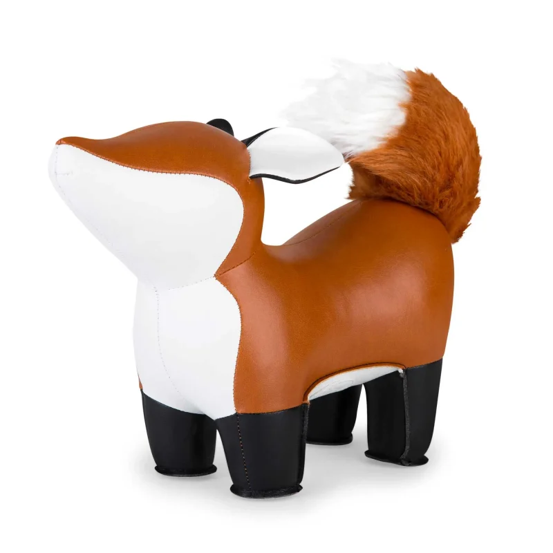 trendy tan white zuny fox bookend stylish storage solution