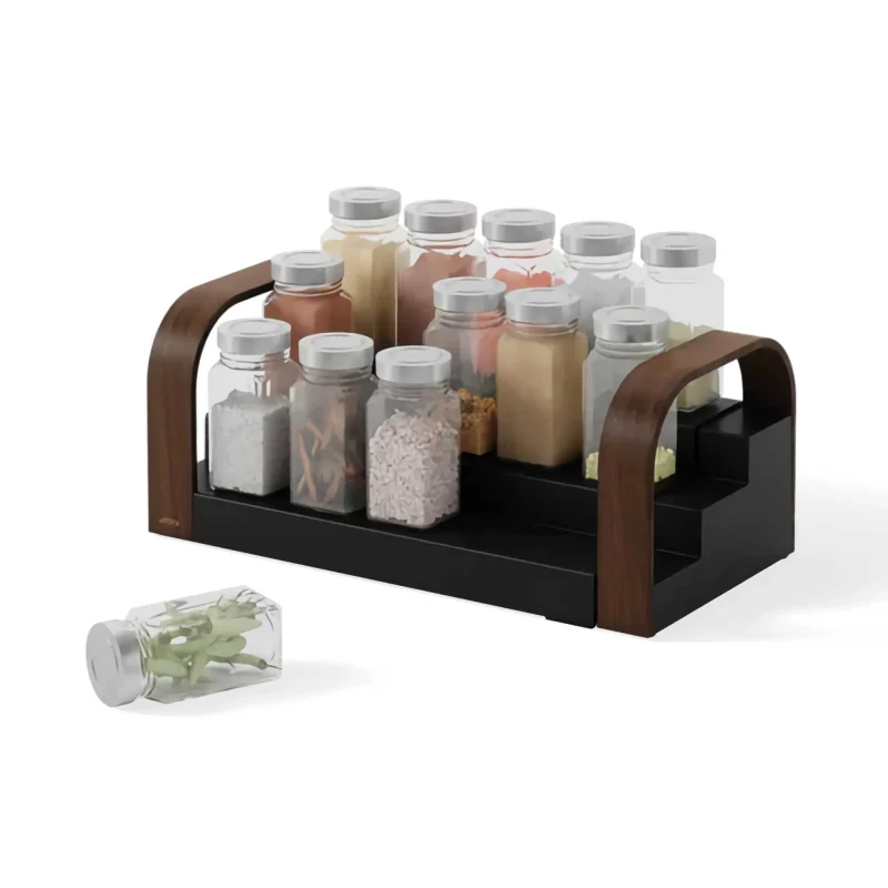 umbra bellwood 3 tier spice rack black walnut