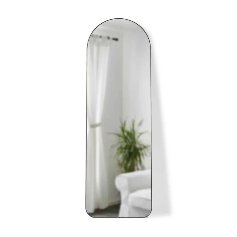 umbra hubba arched leaning mirror metallic titanium finish