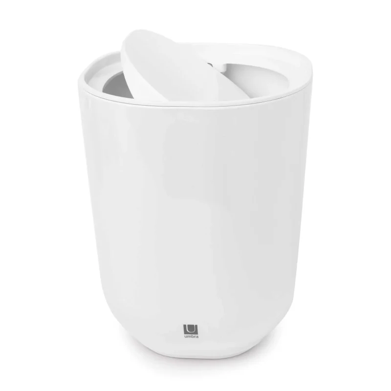 umbra step white 6 6l trash can with lid