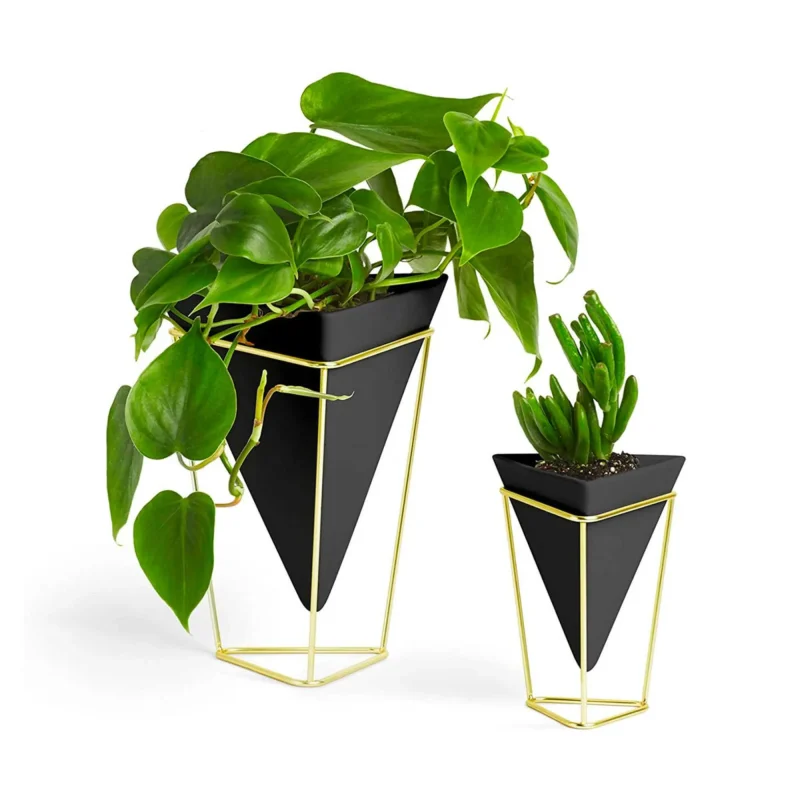 umbra trigg tabletop vessel black brass