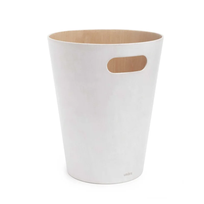 umbra woodrow white trash can for home