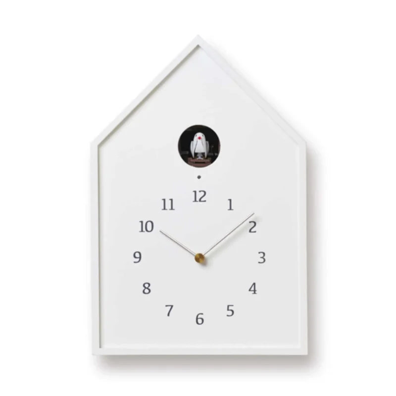 white lemnos birdhouse clock by takata stylish wall decor