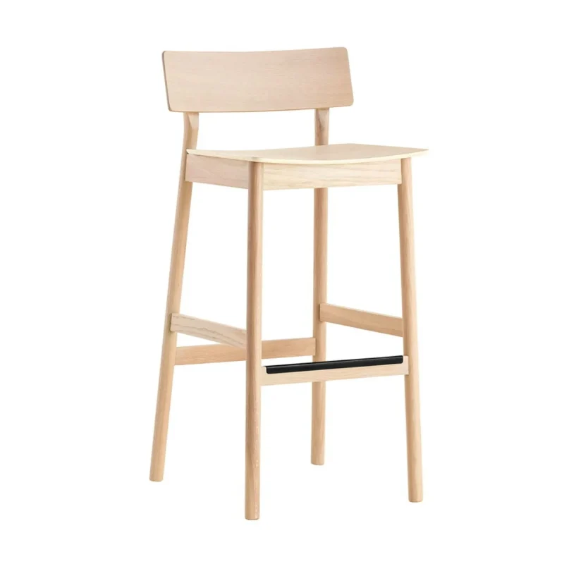 white pigmented oak woud pause bar stool stylish seating