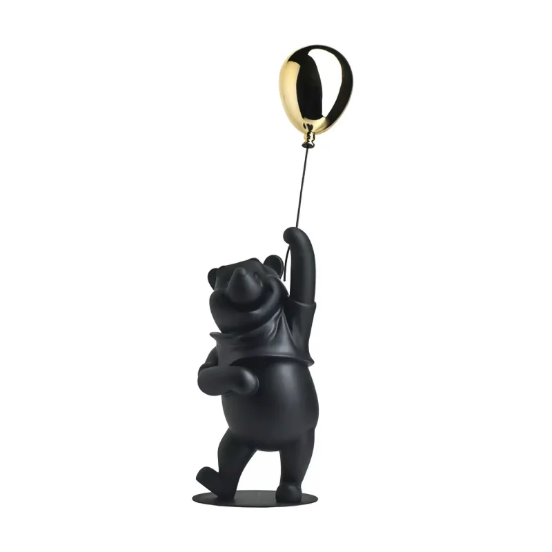 winnie the pooh black gold statue 52 cm leblon delienne